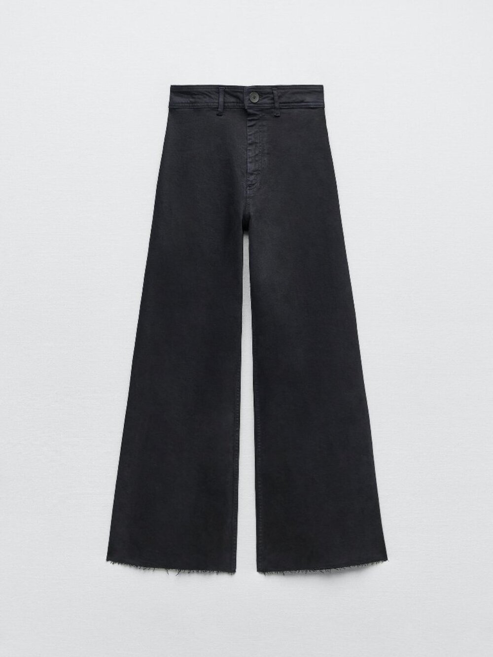 Zara Black Wide-Leg Flared Jeans